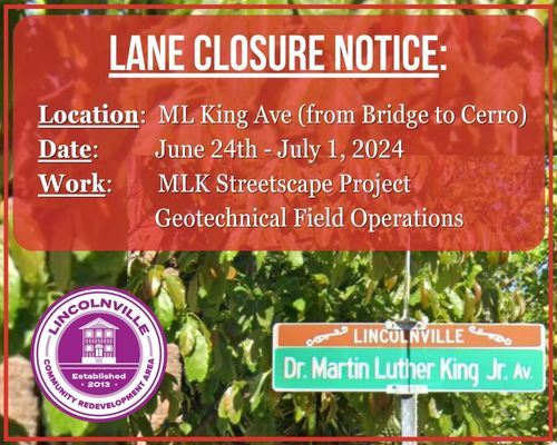 Newsflash- Lane Closure MLK Ave